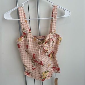 Reformation Pink Fruit Top - XS - NWT
